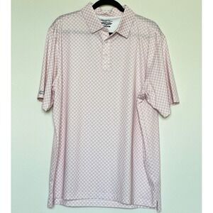 Straight Down Performance Mens XL Pink Card Suit Hearts Spades Golf Polo Shirt
